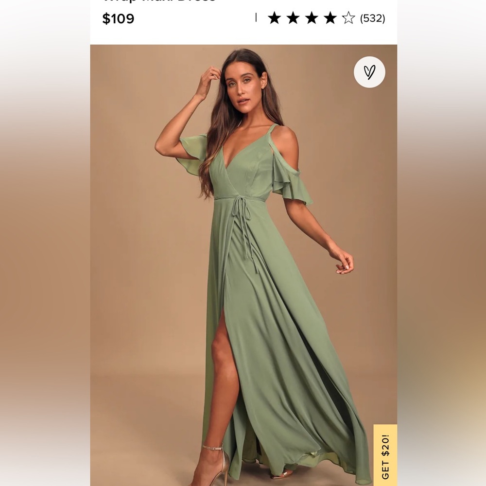 Lulus Easy Listening Dress in Sage Green